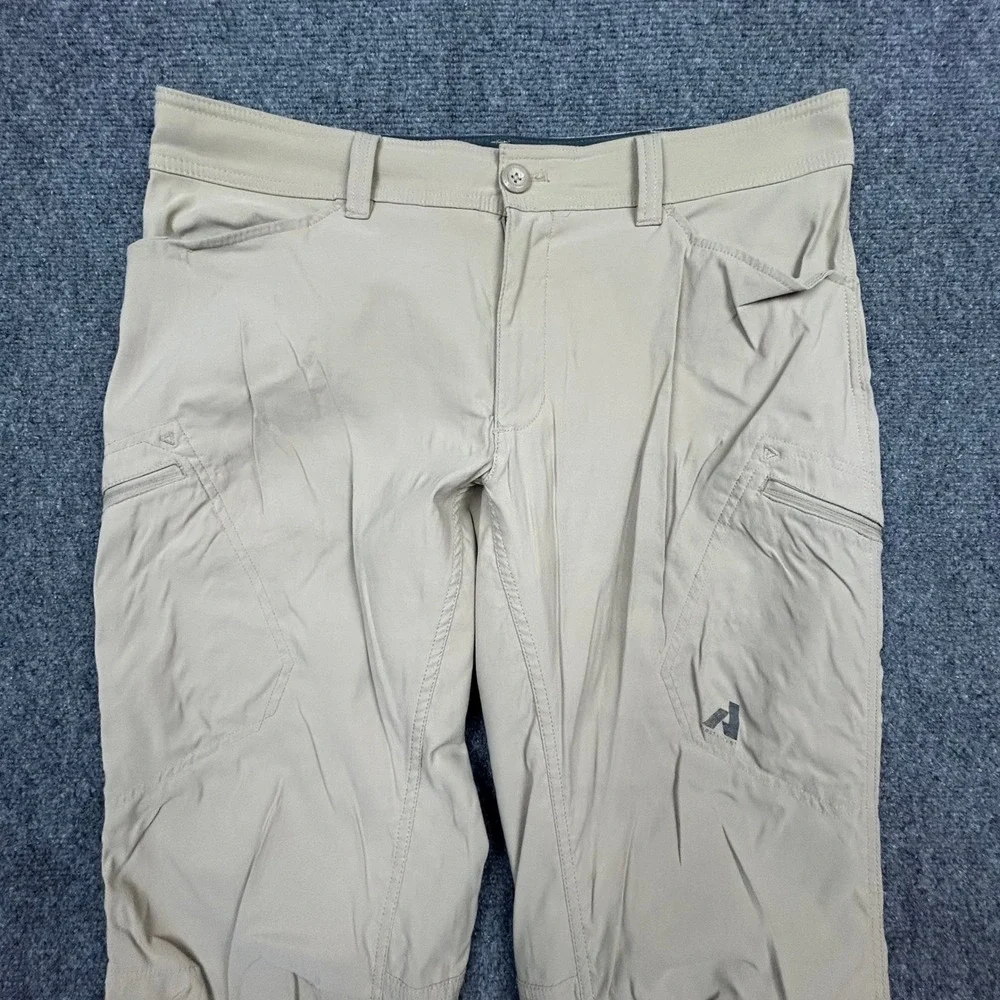 Eddie Bauer First Ascent Guide Pro Pants Mens 36x34 Khaki Hiking Utility Stretch